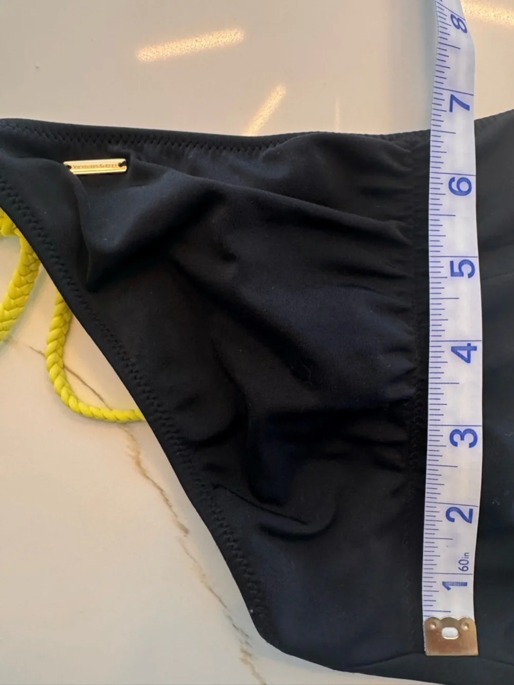Victoria’s Secret The Teeny Bikini Set Black Neon Crochet Tassels - S/M
